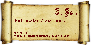 Budinszky Zsuzsanna névjegykártya